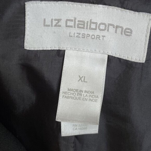 2/$18‎ SALE! Liz Claiborne Jacket Womens XL Black Outerwear Lightweight Button - Picture 6 of 9